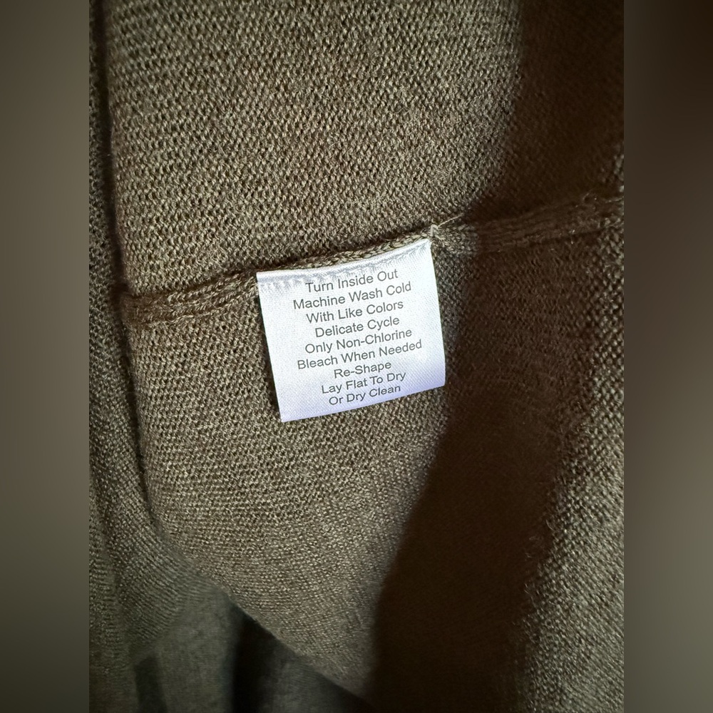 L/Merino wool 💯 NWOT JOSEPH ABBOUD Men's Olive Green Half-Zip Sweater - Picture 8 of 12